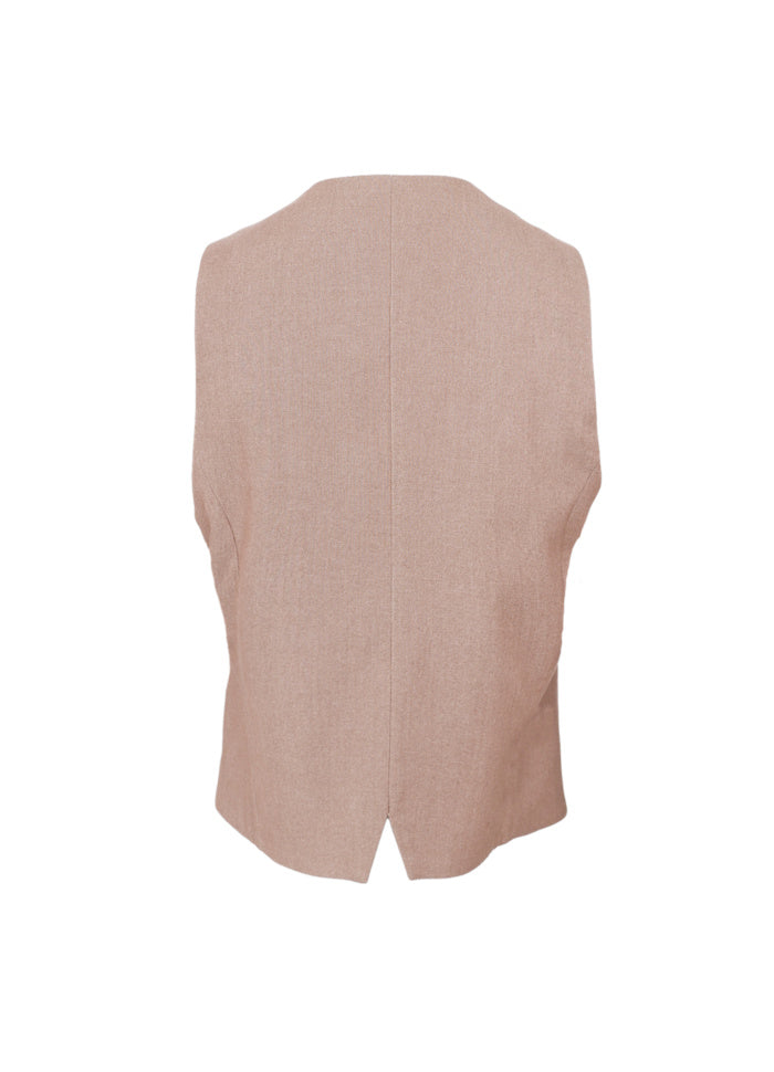 Black Colour Amina Tailored Vest Latte