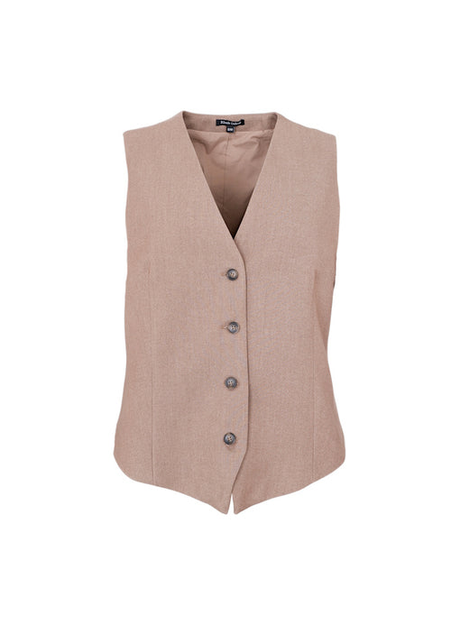 Black Colour Amina Tailored Vest Latte