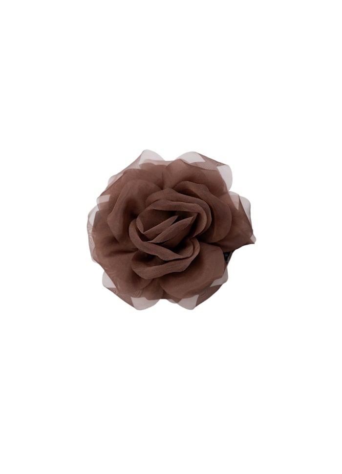 Black Colour Ines Organza Hair Claw Coffee